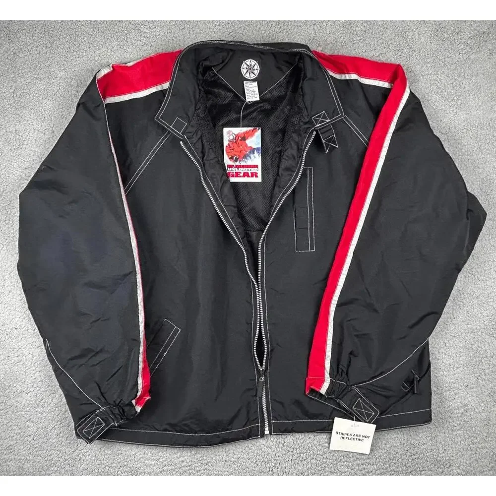 Marlboro Unlimited Full Zip Windbreaker Jacket Mens XXL Black Red Lined NWT - Picture 5 of 15